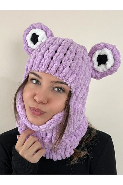 Yosun İşletme Unisex Puffy Beanie Handmade Hat - Ski Snowboard Snow Mask Balaklava