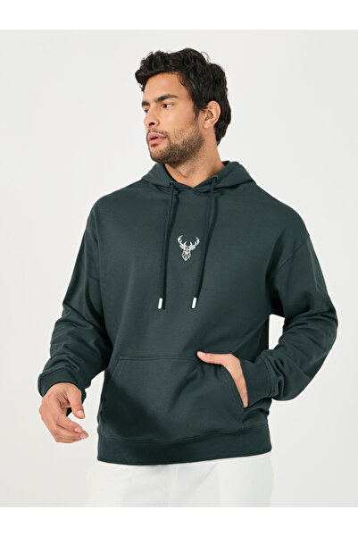 Styli Minimal HD Print Fleece Relaxed Fit Hoodie