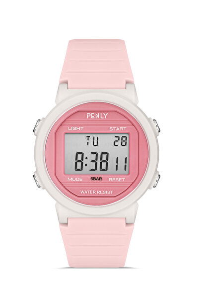 Penly Su Geçirmez Dijital Çocuk Kol Saati 219 Model Pembe 4 Renk Kronometre-a...