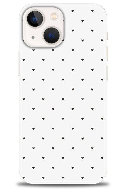 iPhone 15 Plus Kılıf HD Baskılı Kılıf - Minik Siyah Kalp