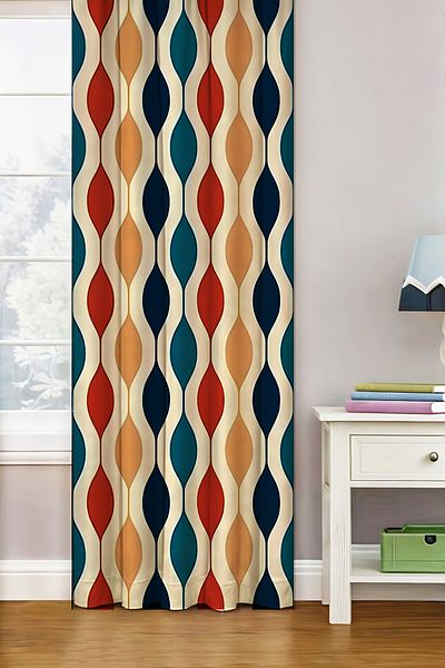 Vendini Quality Fabric, Vibrant Color Patterned Background Curtain (Size Produced, Be Atthant to Size)
