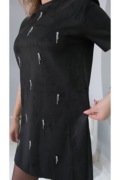 Şevval saraç butik Nubuk Parlak Taş İşlemeli Tasarım Elbise