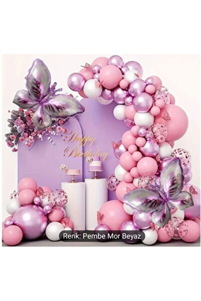 DÜVENCİ TİCARET BÜYÜK BOY KELEBEK FOLYOLU  BALON ZİNCİR  SET