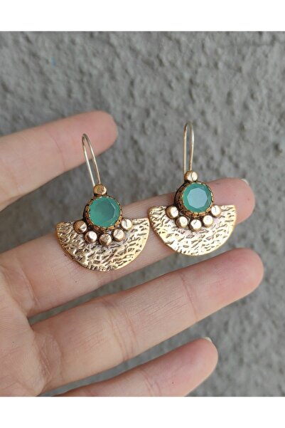 TAKI ZEVKİ Gümüş Kancalı Yelpaze Bronz Küpe