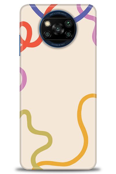 MRCİLETİSİM Case for Xiaomi Poco X3 Nfc Case Hd Print - Color Stripes