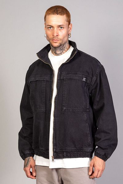 LTC Jeans Ανδρικό τζιν μπουφάν με φερμουάρ, μαύρο πλενόμενο μοντέλο