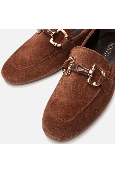 Hotiç Genuine Leather Brown Women's Loafer