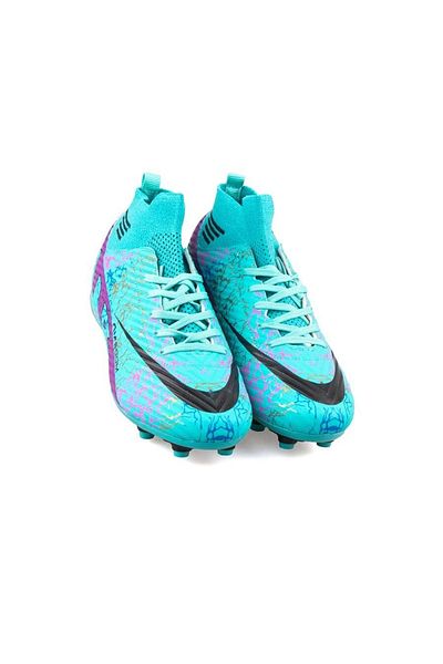 AKNButik Air Laliga Crampon with Socks - Turquoise/Purple/Patterned