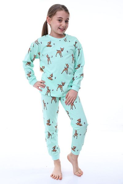 bunny hopp Set de pijamale pentru fete, 100% bumbac, din țesătură din bumbac pieptănat, cu mânecă lungă (3,4,5,6,7,8,9,10,11,12,13 ANI)