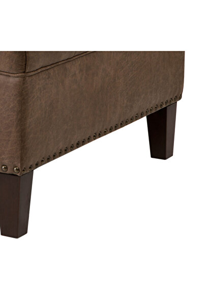 DeccoStil Cozy Coffee Nubuk Puf ve Orta Sehpa 80x80 cm