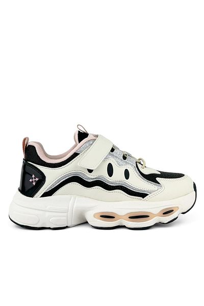 Cici Bebe Ayakkabı Pepino Cream Black Sneaker Shoes for Girls