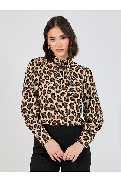 Styli All Over Print Long Sleeves High Neck Regular Fit Top