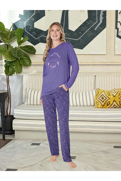 Aydoğan Lilac Ezgi Flexible Spread Pajama Set - 0711