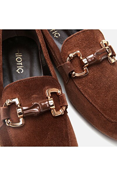 Hotiç Genuine Leather Brown Women's Loafer