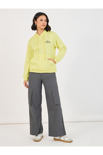 Styli LA Print Regular Fit Hoodie with Front Pocket