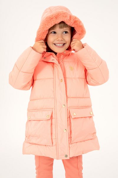 U.S. Polo Assn. Girl's Salmon Coat 50293319 -Vr047