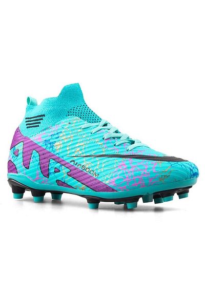 AKNButik Air Laliga Crampon with Socks - Turquoise/Purple/Patterned