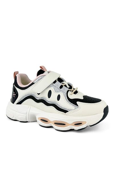 Cici Bebe Ayakkabı Pepino Cream Black Sneaker Shoes for Girls