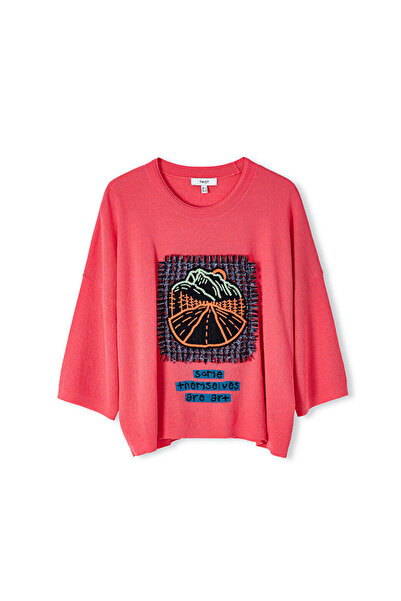 Twist Tweed Patch Detailed Knitwear Accessory