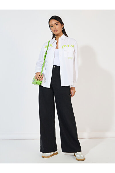 Styli Relaxed Fit Printed Shirt with Flap Pocket