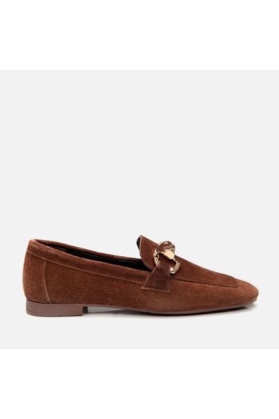 Hotiç Genuine Leather Brown Women's Loafer