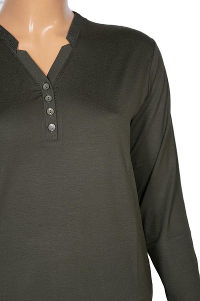 Pıtırcık Γυναικεία μπλούζα Cimariva Neval Plus Size V-Neck Stone Khaki