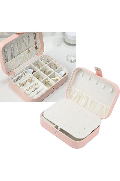 Streak Deri Mücevher Kutusu Organizer Yüzük Kolye Küpe Takı Saat Saklama Kutu...