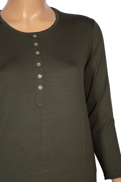 Pıtırcık Cimariva Women's Fresh Basic Placket Ornamental Buttoned Khaki Tunic