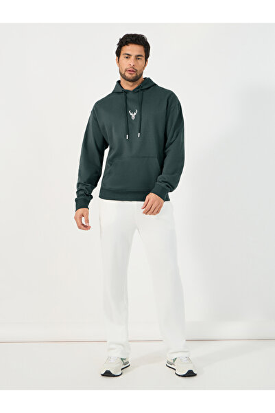 Styli Minimal HD Print Fleece Relaxed Fit Hoodie