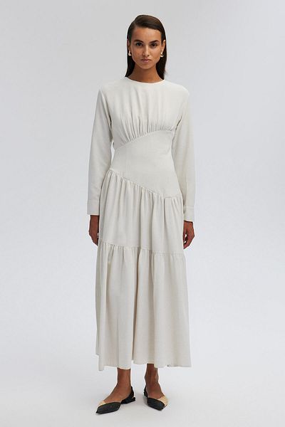 Touché Privé Asymmetrical Layered Linen Dress