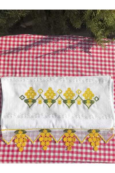 Peacock Prosop de mână Kuzen 100% din bumbac - cu tuga și broderie |   Tezgat...