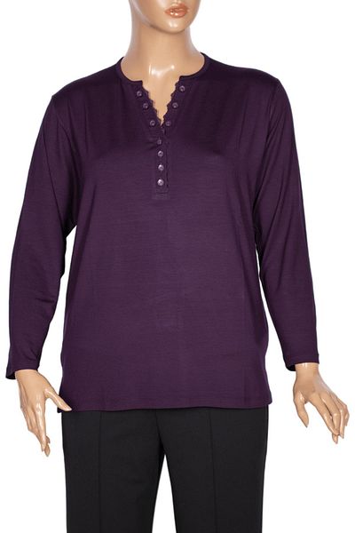 Pıtırcık Γυναικεία μπλούζα Cimariva Dicle Plus Size V λαιμόκοψη μωβ