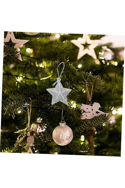 Partifabrik Στολίδι δέντρου με θέμα το νέο έτος Glittery Star 4 πακέτο 10 cm Μέγεθος