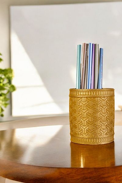 Evene Gold Colored Pen Holder and Desk Organizer - Model 4