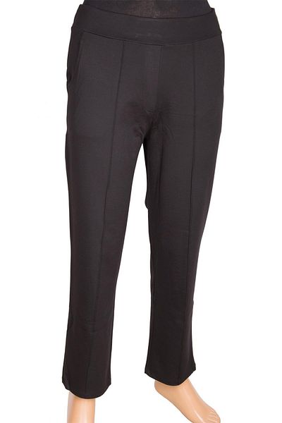 Barem Women's Grass Stitched Steel Interlock Black Trousers
