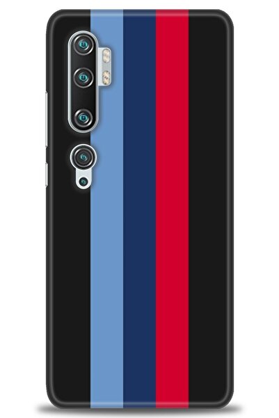 MRCİLETİSİM Xiaomi Mi Note 10 Pro Kılıf HD Baskılı Kılıf - Bordo Mavi Çubukla...