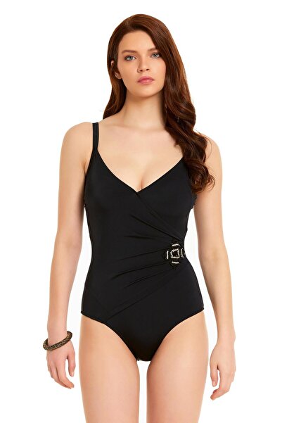 Argento Double Breasted Swimsuit with Accessory Detail