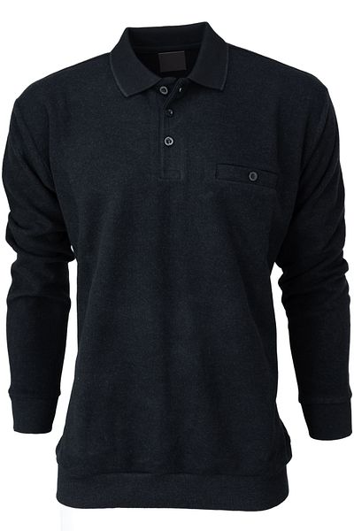 Oppland Pulover de iarnă pentru bărbați, cu gât polo, din bumbac, tricotat, clasic, cu nasturi, buzunare din flanel, confortabil