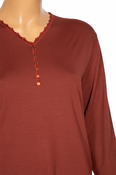 Pıtırcık Γυναικεία μπλούζα Cimariva Sıla Plus Size V λαιμόκοψη με δαντέλα