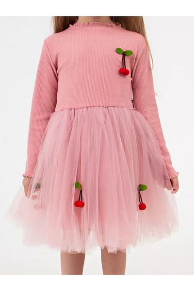 nc gift Fusta tutu căptușită din bumbac cu mânecă lungă cireș Rochie prințesă din tul pentru fete
