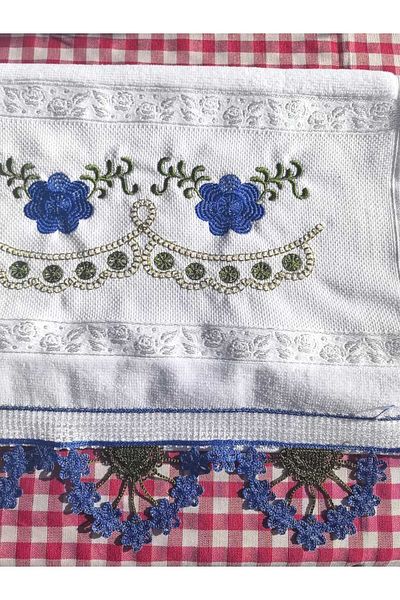 Peacock Βαμβακερό 100% Κατάλληλο για Δώρο Πισίνας Χεριών, Κορδόνι και Κέντημα