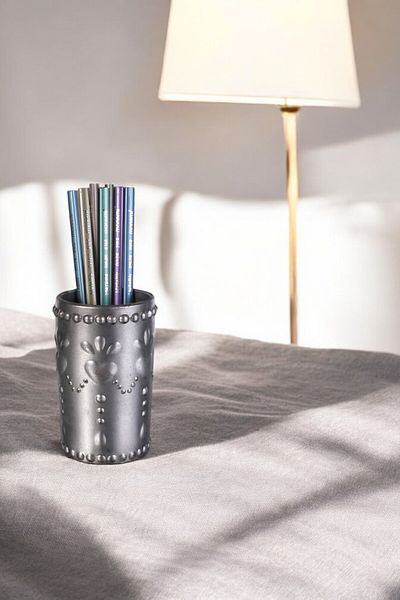 Evene Silver Antique Colored Pen Holder Organizer - Desk Pen Holder Model 10