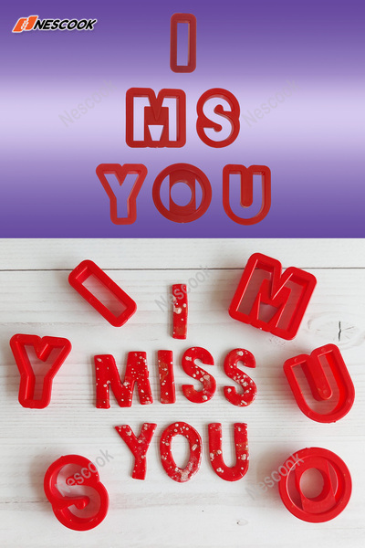 Neskuk 6-Piece I Miss You Cookie Mold / Sugar Dough Mold Shaper Cutter Valentine's Day