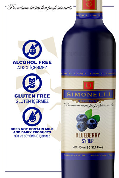 Simonelli Kahve Ve Kokteyl Şurubu Yaban Mersini Aromalı 700 ml Pompa Hediyeli