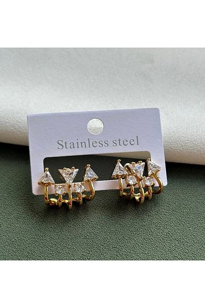 mos&more 316 L Steel Multiple Look Zircon Stone Women's Earrings