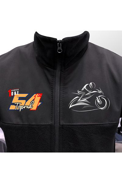 Crea Eymer Wear Toprak Razgatlıoğlu 54 Motor Designed Solo Non-Pilling Full Zipper Softshell Fleece