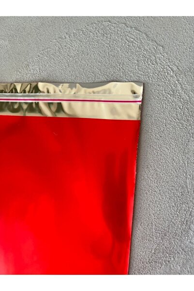 mey OFFICIAL Kırmızı Lüx Metalize Hediye Paketi 30x45cm 10 Adet Ve 10 Adet 5cmlik Papatya Stickers