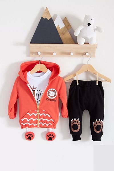 Eng Dean Lion Patterned 3-Piece Baby Boy Set
