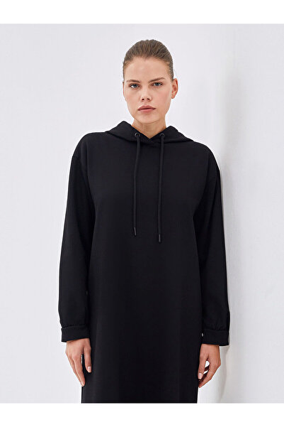 LC Waikiki Rochie de damă oversize cu glugă neagră