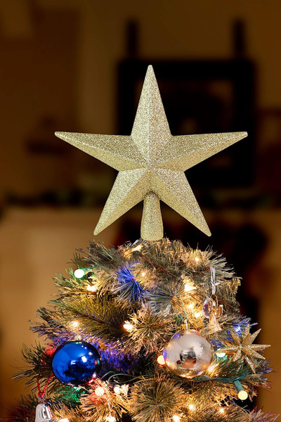 Parti dolabı Yılbaşı Çam Ağacı Tepe Süsü 3d Kabarık Altın Simli Yıldız Tepelik Süs 19 Cm